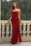 Sequin Backless Split Maxi Dress - Trendsi