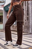 Buttoned High Waist Loose Fit Jeans - Trendsi