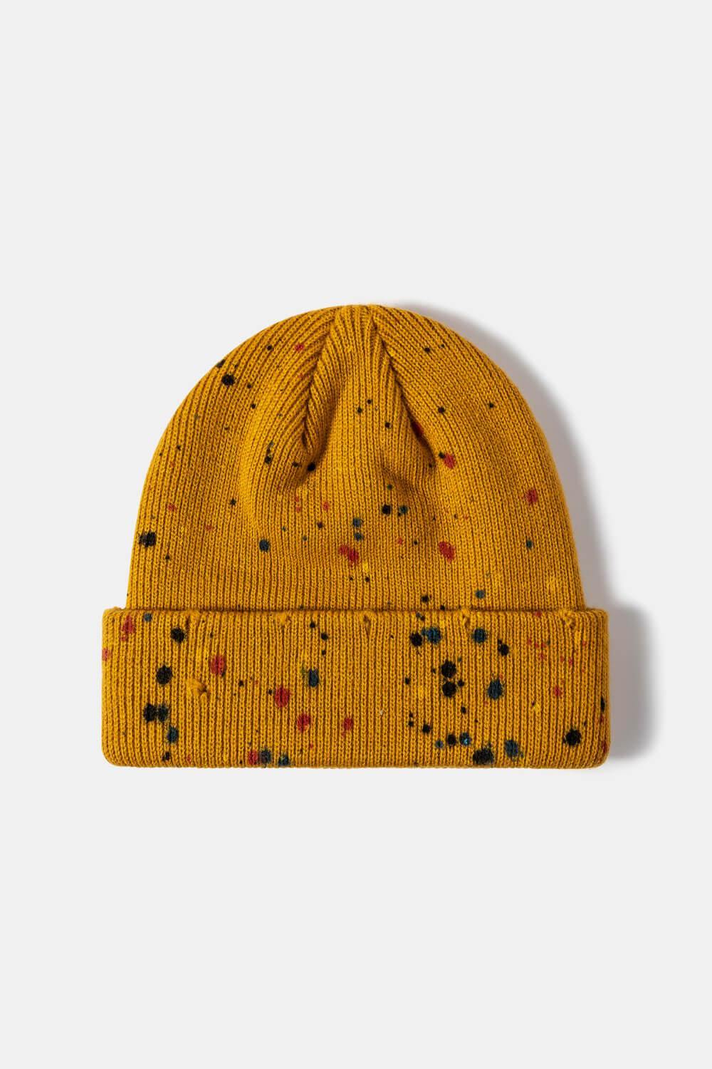Confetti Rib-Knit Cuff Beanie - Trendsi