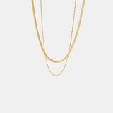 18K Gold-Plated Double-Layered Necklace - Trendsi - Flyclothing LLC