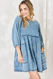 HEYSON Full Size Oversized Denim Babydoll Dress - Trendsi