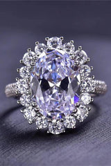 8 Carat Oval Moissanite Ring - Trendsi