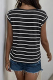 Decorative Button Round Neck T-Shirt - Trendsi