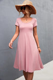 Scoop Neck Short Sleeve Dress - Trendsi