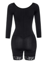 Full Size Zip Up Lace Detail Long Sleeve Shapewear - Trendsi - Flyclothing LLC