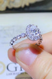 2 Carat Moissanite 925 Sterling Silver Halo Ring - Trendsi