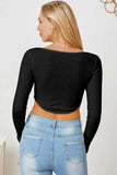 Ribbed Long Sleeve T-Shirt - Trendsi - Flyclothing LLC