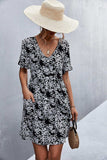 Printed Button down Pocketed Dress - Trendsi - Flyclothing LLC