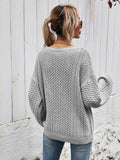 V-Neck Dropped Shoulder Sweater - Trendsi - Flyclothing LLC
