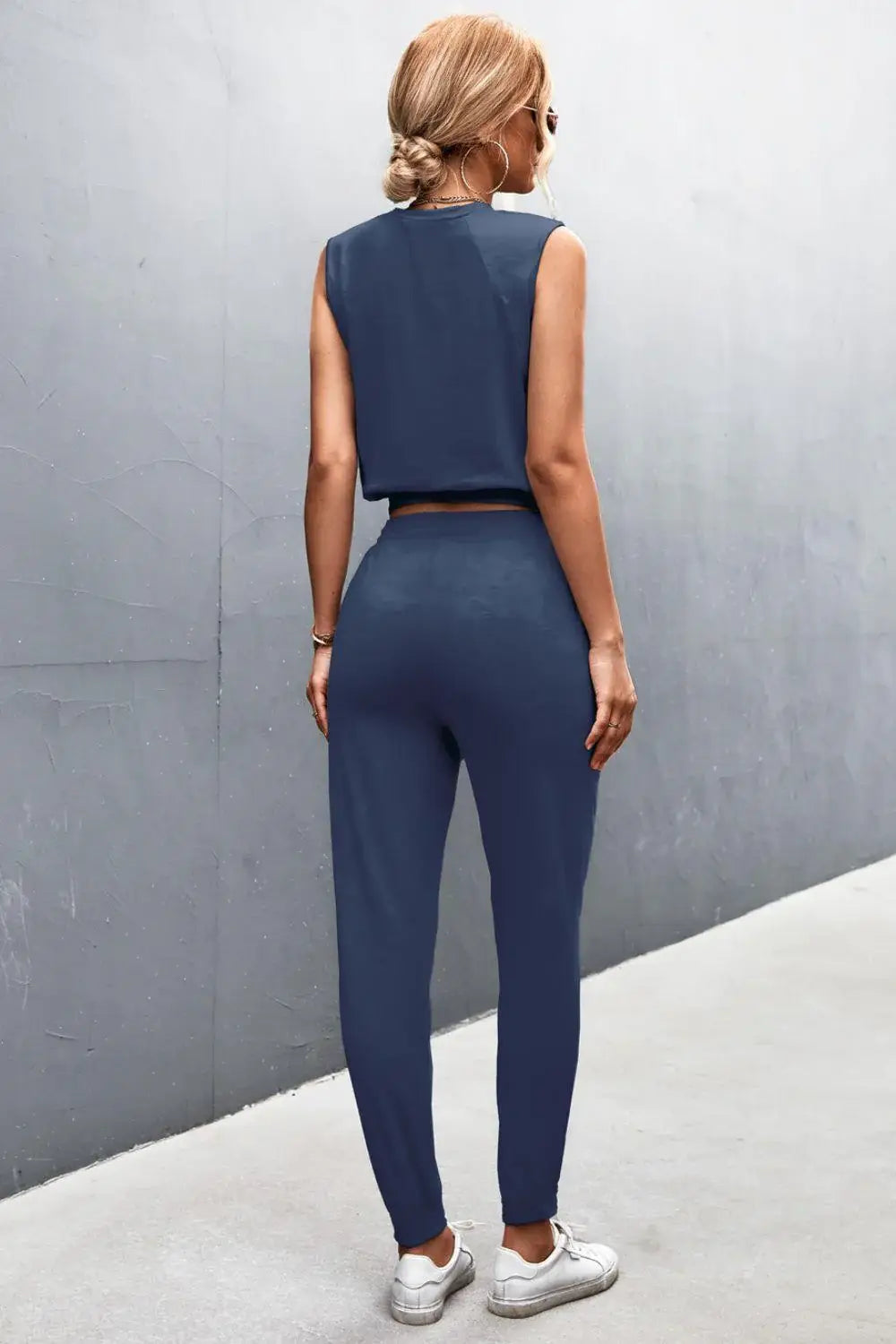 Sleeveless Top and Joggers Set - Trendsi - Flyclothing LLC