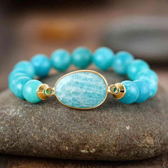 Natural Stone Beaded Bracelet - Trendsi