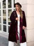 Plus Size Printed Open Front Long Sleeve Cardigan - Trendsi - Flyclothing LLC
