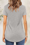 Crisscross Short Sleeve T-Shirt - Trendsi - Flyclothing LLC