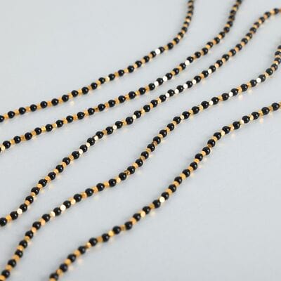 Agate Beaded Titanium Steel Necklace - Trendsi