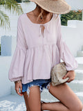 Puff Sleeve Babydoll Blouse - Trendsi