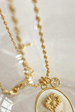 Flower Shell Pendant Copper Necklace - Trendsi - Flyclothing LLC