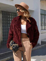 Plush Open Front Dropped Shoulder Jacket - Trendsi - Flyclothing LLC