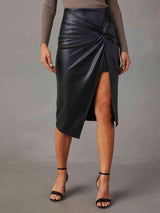 Twist Detail High Waist Skirt - Trendsi - Flyclothing LLC