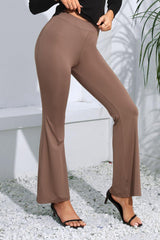 High Waist Long Flare Pants - Trendsi