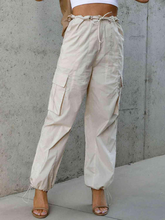 Drawstring Pants with Pockets - Trendsi