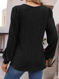 Square Neck Long Sleeve Top - Trendsi - Flyclothing LLC