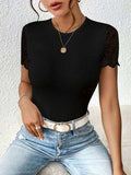 Lace Backless Round Neck Bodysuit - Trendsi - Flyclothing LLC