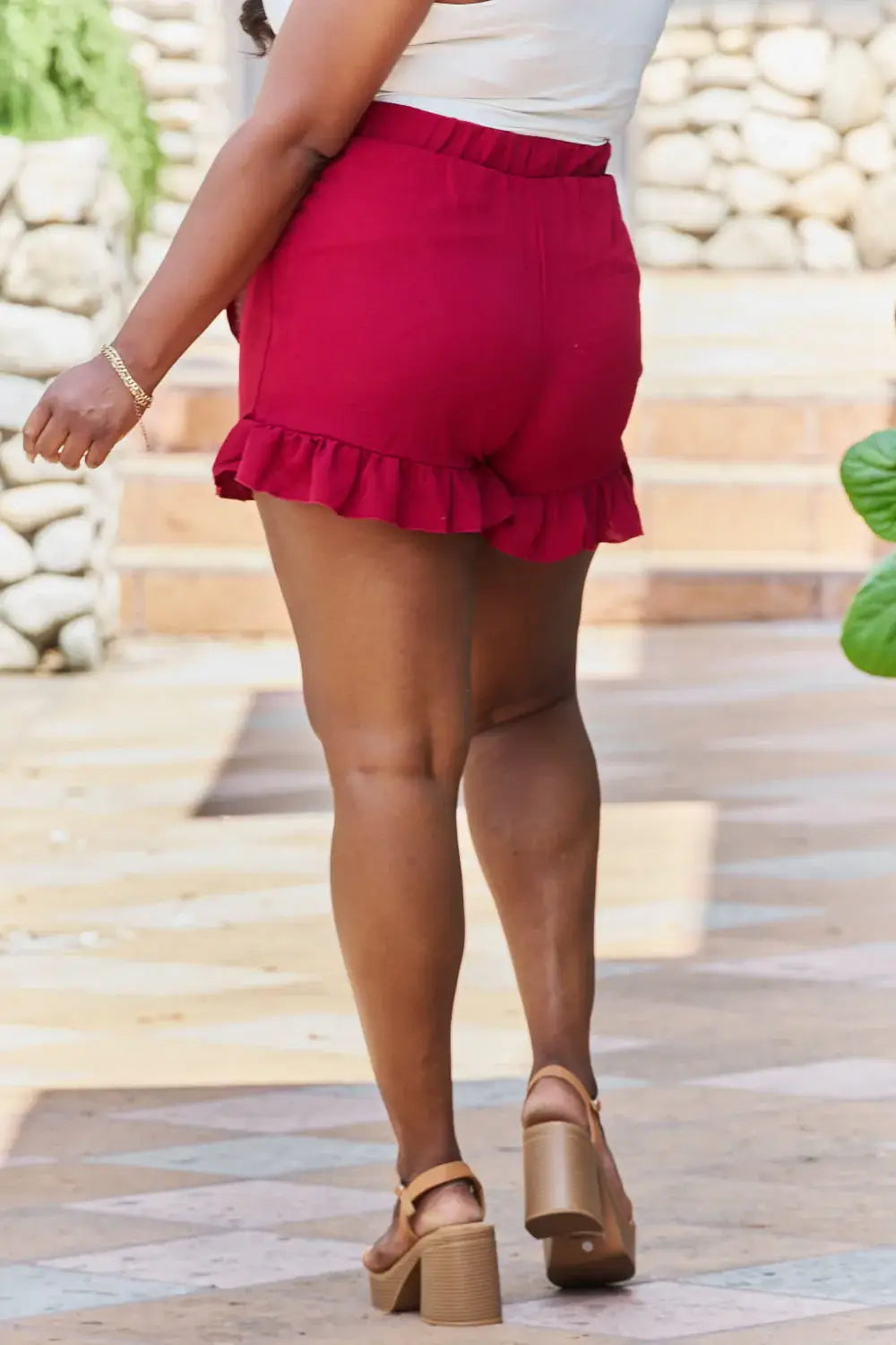 GeeGee Remember Me Plus Size Ruffled Hem Skort - Trendsi - Flyclothing LLC
