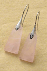 Handmade Geometrical Shape Natural Stone Dangle Earrings - Trendsi