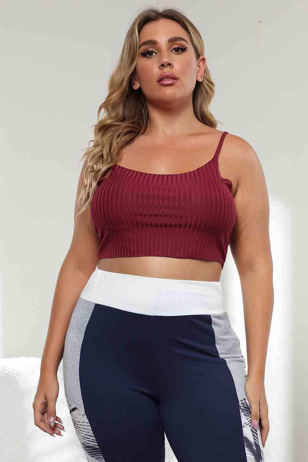 Plus Size Ribbed Spaghetti StrapTop - Trendsi - Flyclothing LLC