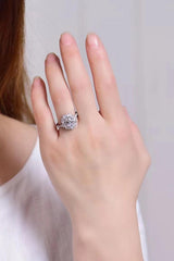 2 Carat Moissanite Floral 925 Sterling Silver Ring - Trendsi