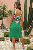 Openwork Sleeveless Embroidery Dress - Trendsi - Flyclothing LLC