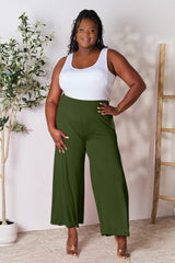 Double Take Full Size Smocked Wide Waistband Wide Leg Pants - Trendsi