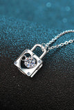 Moissanite Lock Pendant Necklace - Trendsi