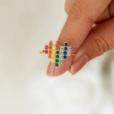 Heart Shape Zircon 925 Sterling Silver Ring - Trendsi