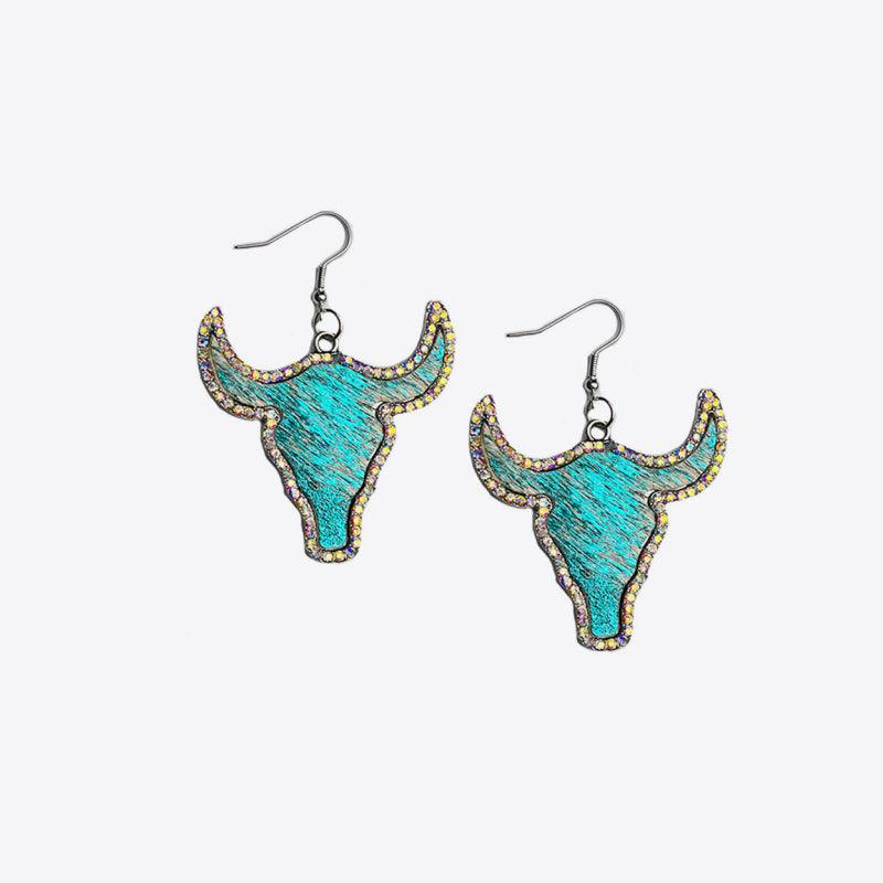 Rhinestone Bull Earrings - Trendsi