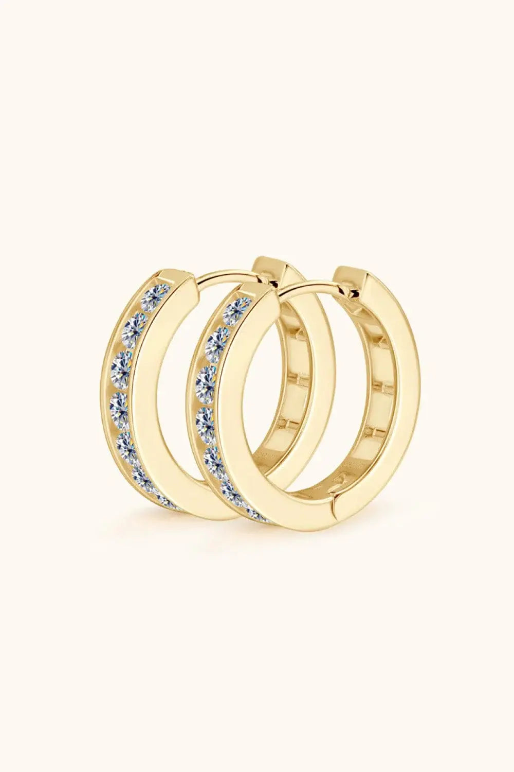 Moissanite 925 Sterling Silver Huggie Earrings - Trendsi - Flyclothing LLC