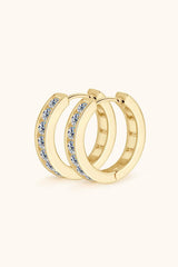 Moissanite 925 Sterling Silver Huggie Earrings - Trendsi - Flyclothing LLC