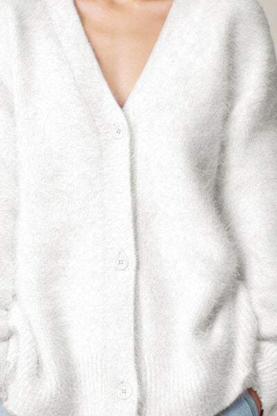 Button Up Dropped Shoulder Cardigan - Trendsi - Flyclothing LLC
