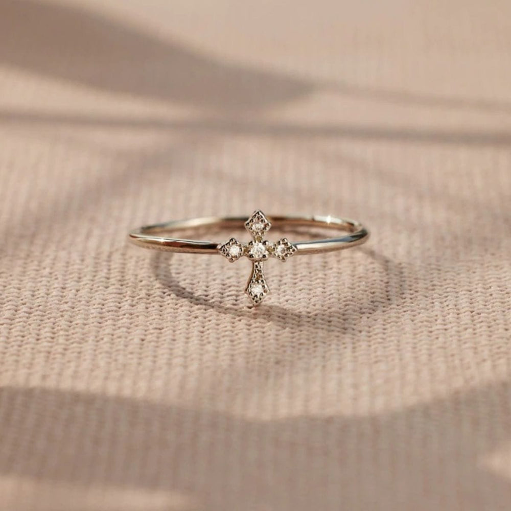 925 Sterling Silver Cross Ring - Trendsi