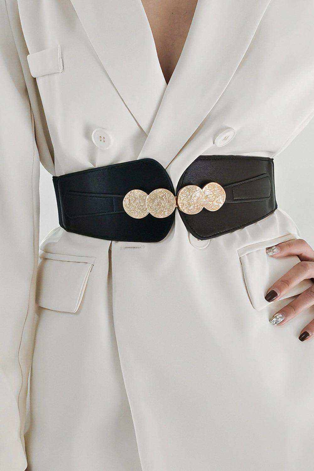 Alloy Buckle Elastic Belt - Trendsi - Flyclothing LLC