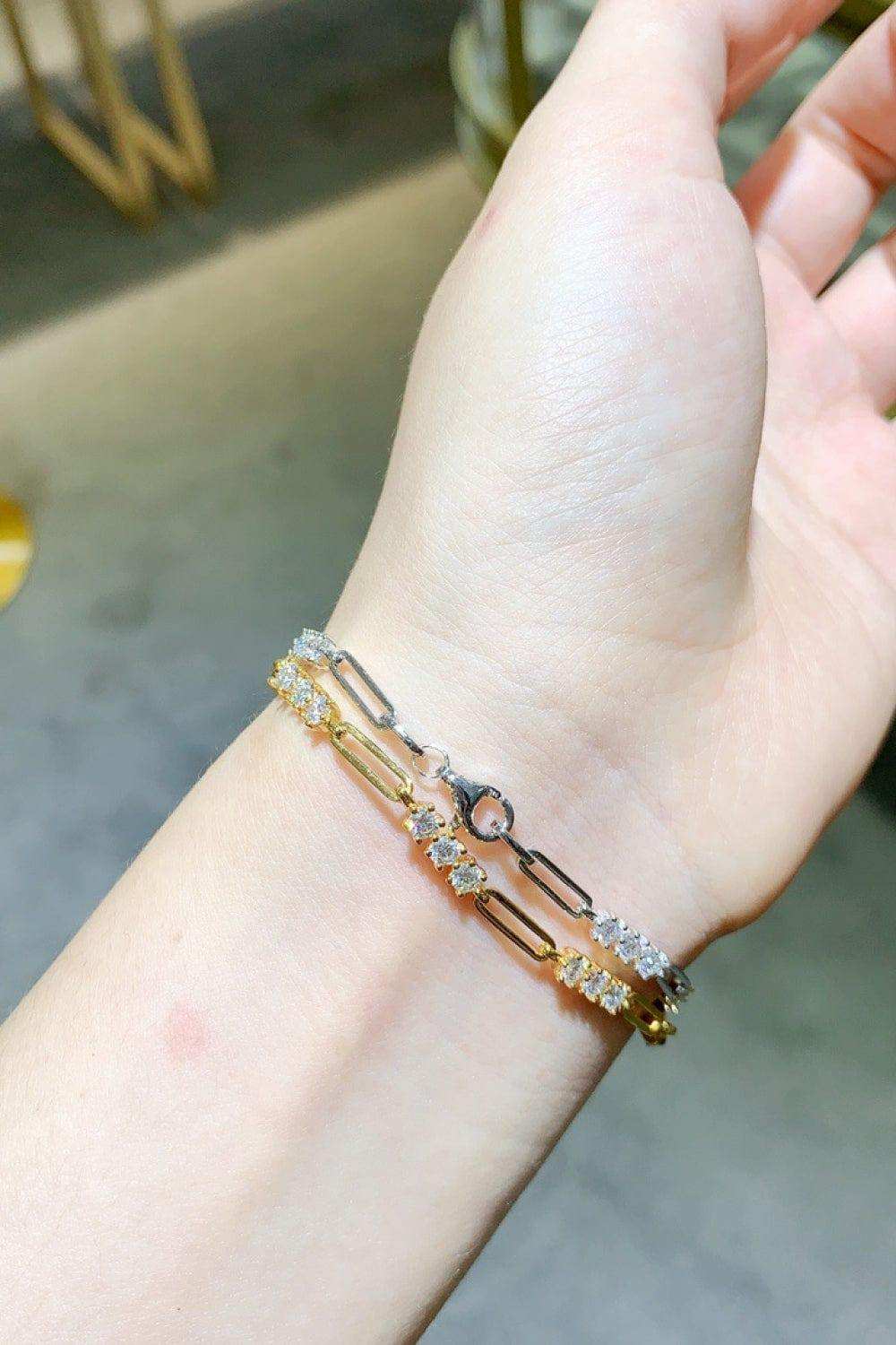 1.8 Carat Moissanite 925 Sterling Silver Bracelet - Trendsi - Flyclothing LLC