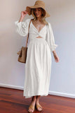 Smocked Square Neck Flounce Sleeve Dress - Trendsi - Flyclothing LLC