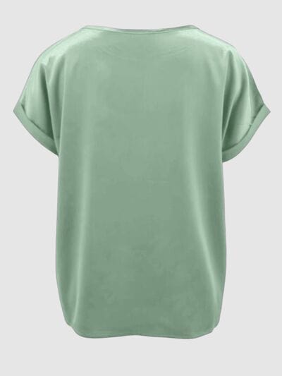 Round Neck Short Sleeve T-Shirt - Trendsi