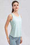 Wide Strap Round Neck Active Tank - Trendsi - Flyclothing LLC