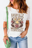 NASHVILLE TENNESSEE Cuffed Tee Shirt - Trendsi