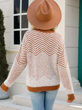 Round Neck Long Sleeve Sweater - Trendsi
