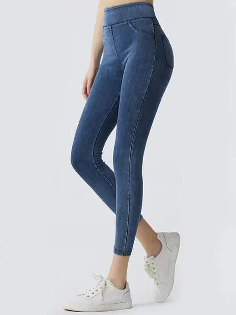 Wide Waistband Sports Leggings - Trendsi - Flyclothing LLC