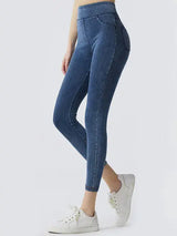 Wide Waistband Sports Leggings - Trendsi - Flyclothing LLC