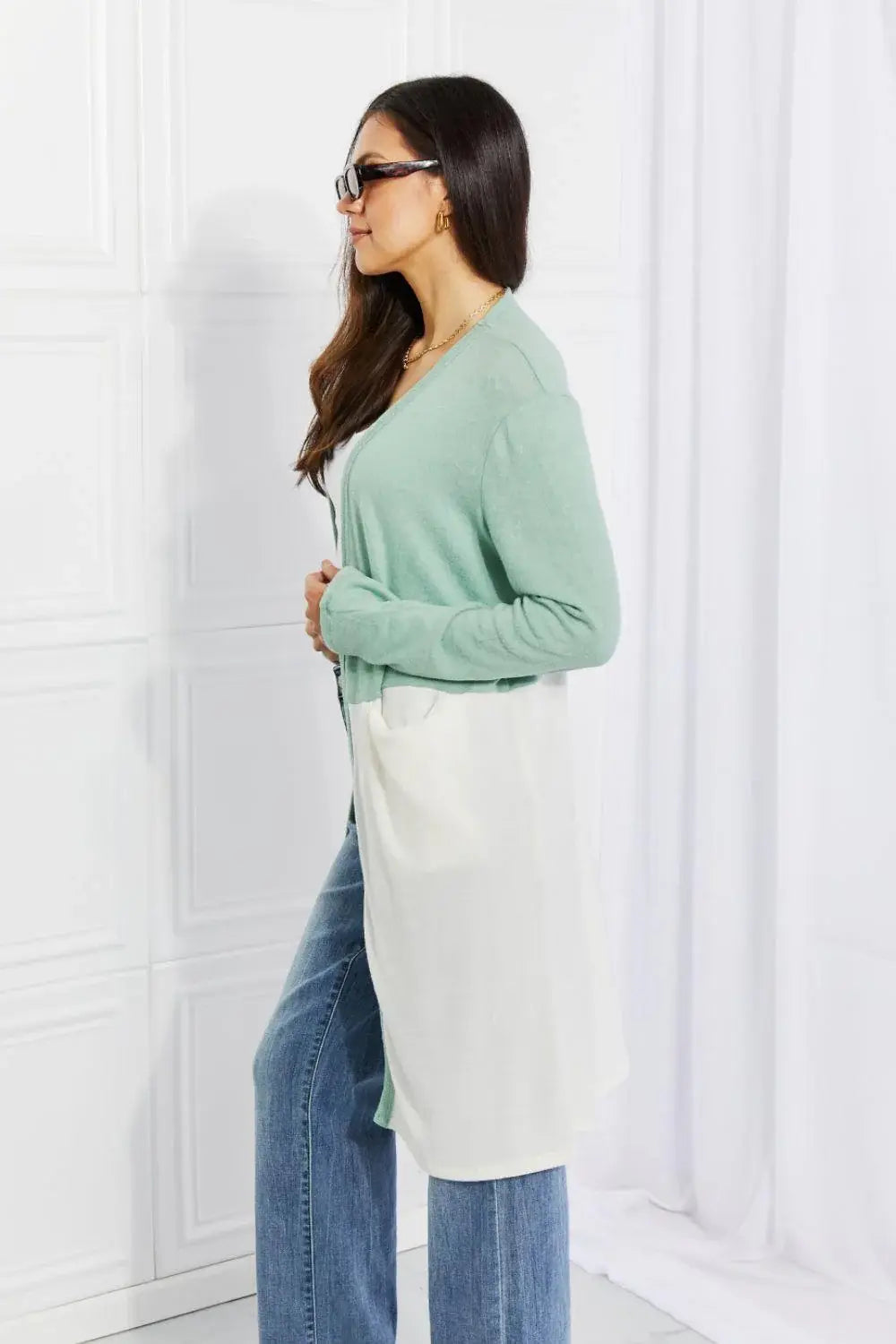 Culture Code Until You Came Color Block Duster Cardigan - Trendsi - Flyclothing LLC