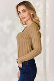 Basic Bae Full Size Ribbed Long Sleeve T-Shirt - Trendsi - Flyclothing LLC